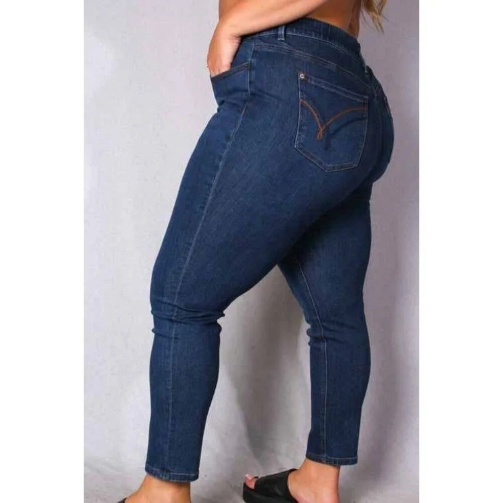 Womens Plus Mid Rise Skinny Leg Denim Jeans Size 18 - Picture 8 of 9